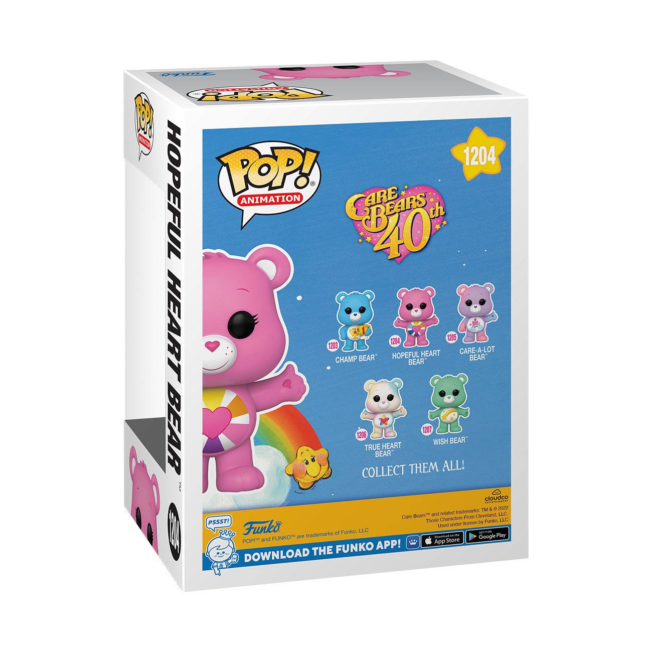 Care Bears 40th Anniversary POP! TV Vinyl Figuren Hopeful Heart Bear (Normale Version)