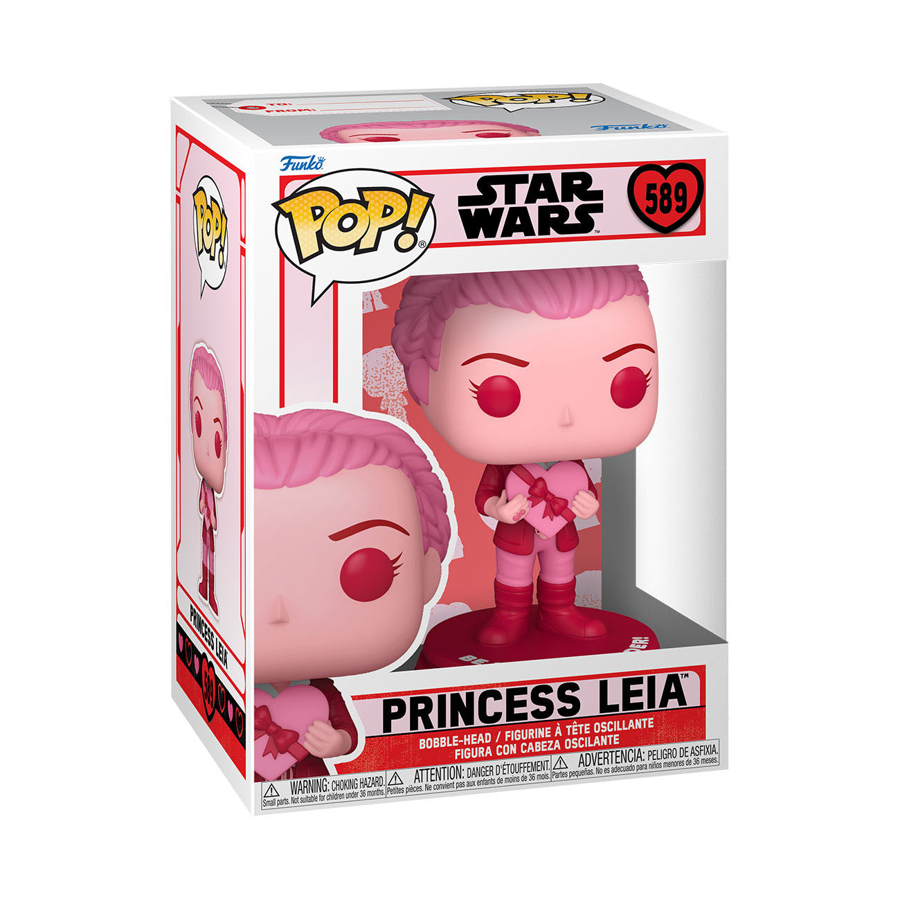 Star Wars Valentines POP! Star Wars Vinyl Figur Leia 9 cm