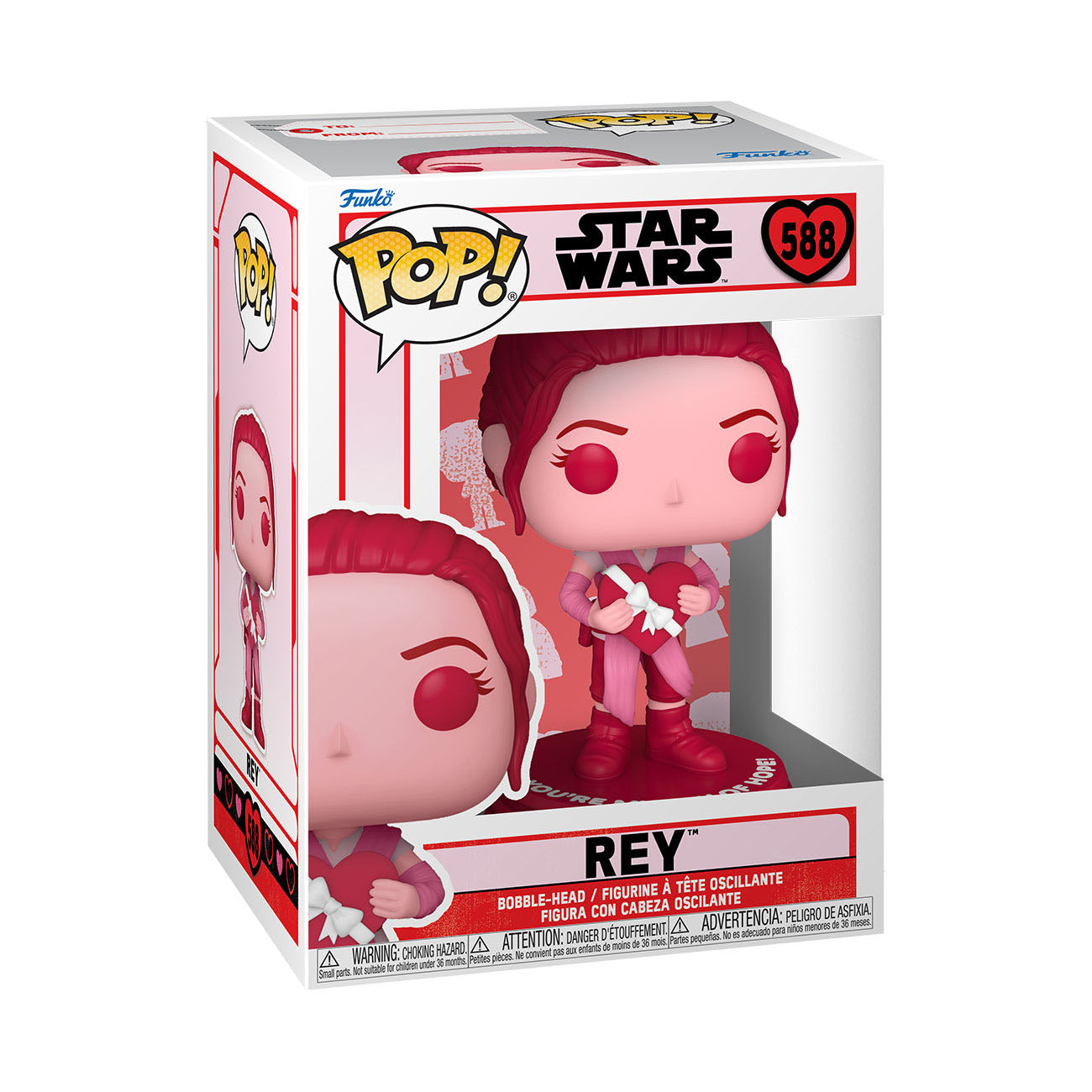 Star Wars Valentines POP! Star Wars Vinyl Figur Rey 9 cm