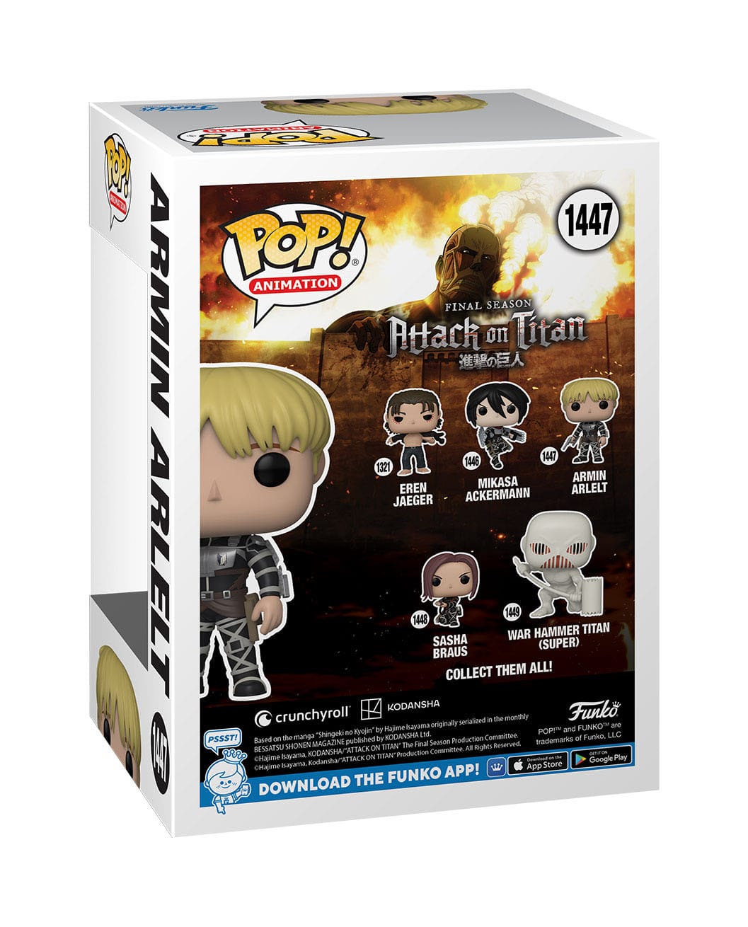 Attack on Titan POP! Animation Vinyl Figuren Armin Arlert (Normale Version)