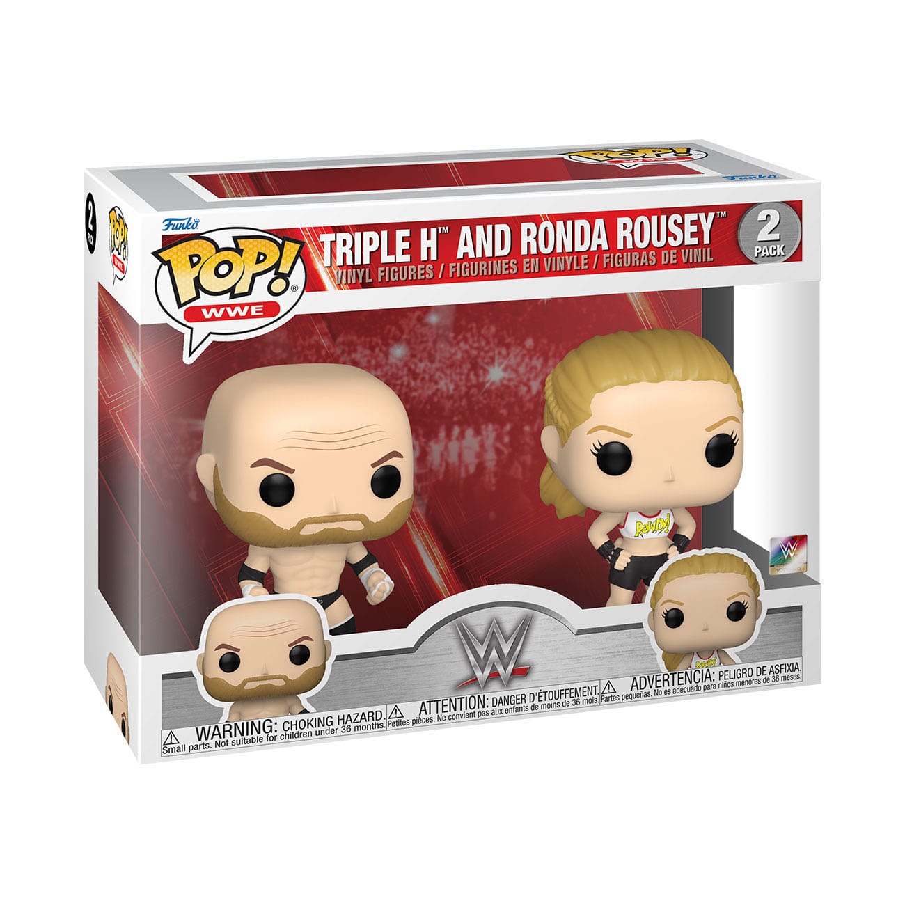 WWE POP! Vinyl Figur Triple H + Ronda Rousey 9cm