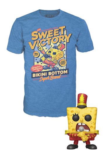 SpongeBob Schwammkopf POP! & Tee Vinyl Figur & T-Shirt Set Spongebob Band Größe S